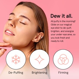 grace & stella Under Eye Brightener Roller - Airplane Travel Essentials - Travel Size Toiletries - Retinol & Caffeine Eye Serum for Puffiness, Dark Circles, Wrinkles - Vegan Skincare (15ml / 0.51floz)