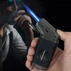 Butane Torch Lighter, Windproof Jet Flame Lighter with V-Cutter, Flame