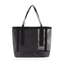 MISSION Outdoor Cassi Lightweight Beach Tote Bag with Waterproof Bottom and Marine-Grade Coated Mesh for Beach Boat Pool Sports (33 Liter, Black)