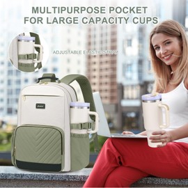 Laptop Backpack for Women Bookbag: 15.6 inch Work School Backpacks with Pouch Pocket for Large Capacity Cup & USB Charger College Book Bag Travel Business Nurse Teacher Bookbags Anti-theft Back Pack