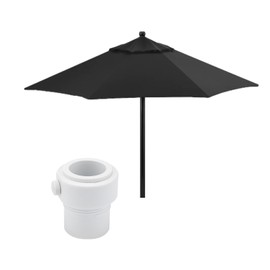 Umbrella Stabilizer Sleeve Adapter for Pool Umbrella Poles – Fits 1.5" and 1.35" Pole Holders, Secure Insert for Baja Shelf or Deck Sleeves, Helps Prevent Shaking and Keep Umbrella Steady (White)