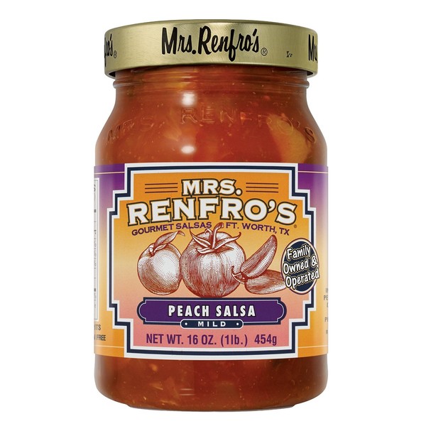 Mrs. Renfro's Salsa Peach Gourmet 16.0 OZ(Pack of 6)