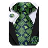 Hi-Tie Men's Christmas Tie Set Tie Pocket Square Cufflinks Set