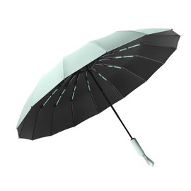 LENDOO Automatic Folding Umbrella, Durable & Compact Windproof, 16 Ribs Anti-Storm, Large Auto Open, Windproof, Anti-UV, Light Green