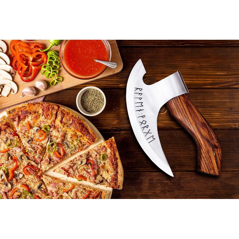 Viking Pizza Axe with Sheath, Viking Butcher Axe, Viking Pizza