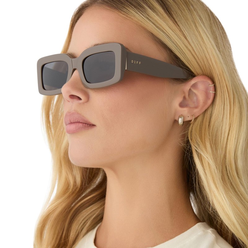 DIFF Indy Designer Rectangular Sunglasses for Women UV400, London Stone