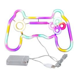 Game Controller Neon Sign Colorful LED USB 5V Plug In Batteries Powered RGB Noiseless Game Neon Sign Wall Decor for Room Gift