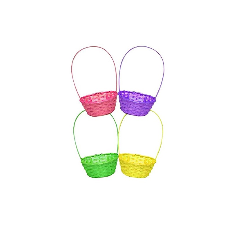 1x Woven Easter Basket With Handle - Hamper Basket- Colour