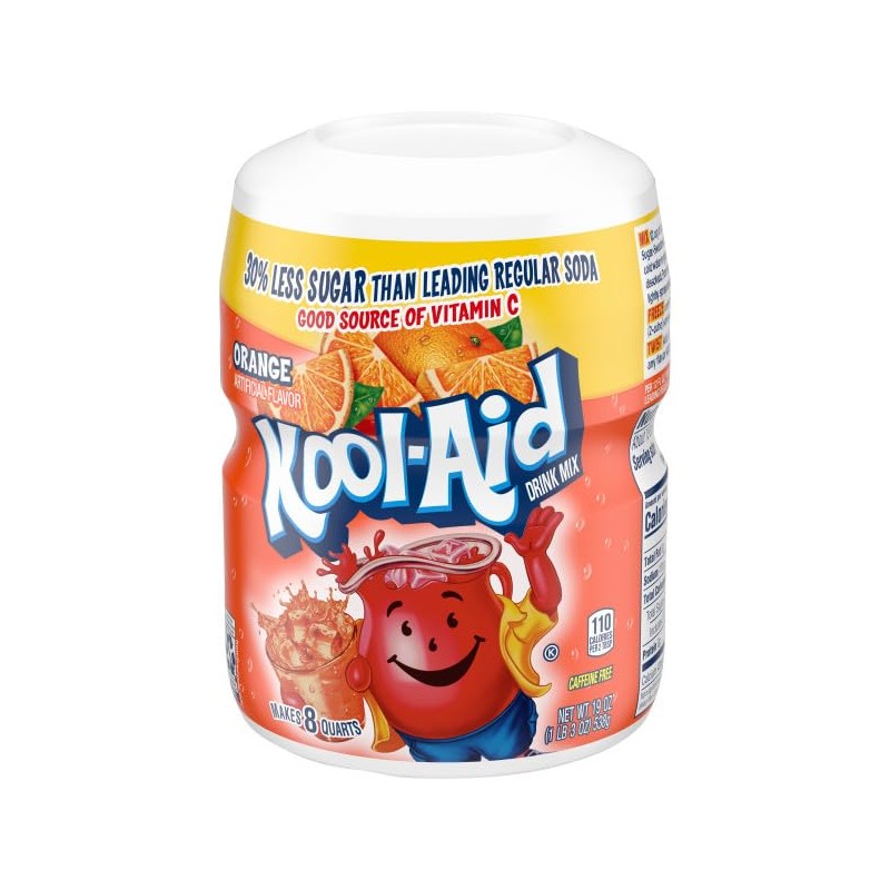 Kool-Aid Sugar-Sweetened, Orange, Artificially Flavored Powdered Soft Drink Mix,19 OZ