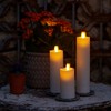 Luminara Outdoor Slim Pillar Flameless LED Candle, Set of 3