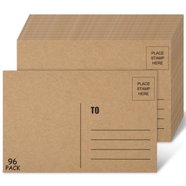 COIDEA 96PCS Blank Postcards for Mailing, 4 x 6 inches Post Cards for Mailing, 300 GSM Kraft Cardstock Paper Mailable Printable Postcards Bulk for Birthday, Thank You, Business Postcards