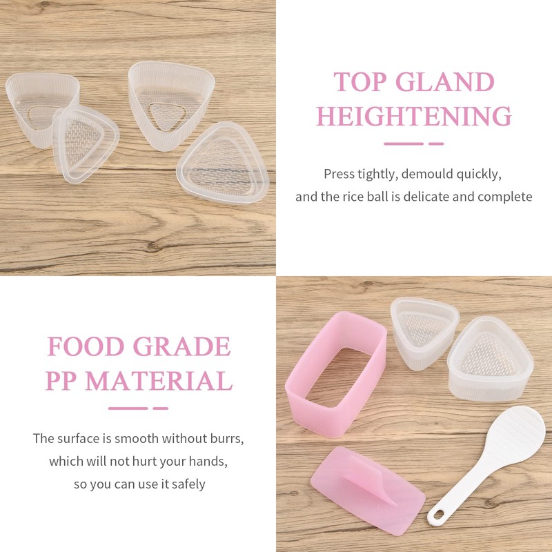 Kioiner 4Pcs Rice Ball Mold Kit for Kids Lunch Bento