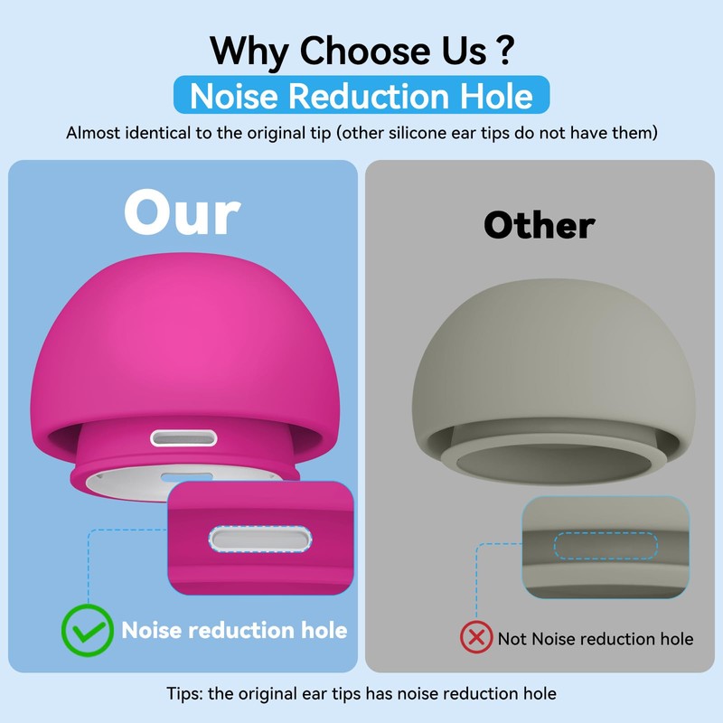 4-Pair Replacement Ear Tips for AirPods Pro 2nd/1st Generation,with Noise