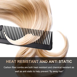 6 Peines de Corte de Pelo de Estilo Profesional Peine para Peinar Cabello Peine de Corte para Podadoras para Estilistas y Barberos Peluqueros (Negro, Blanco y Rojo)