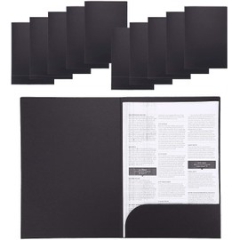 File Board, A4 File Cover, Paper Quality, File Holder, Folder, Documents, Contracts, Document Storage, Report Cover, Double Sided, File Case, Pocket, Business Card Holder, Thin, Lightweight, Portable, Popular, Stationery, Office, Office Product, Black, Set of 10
