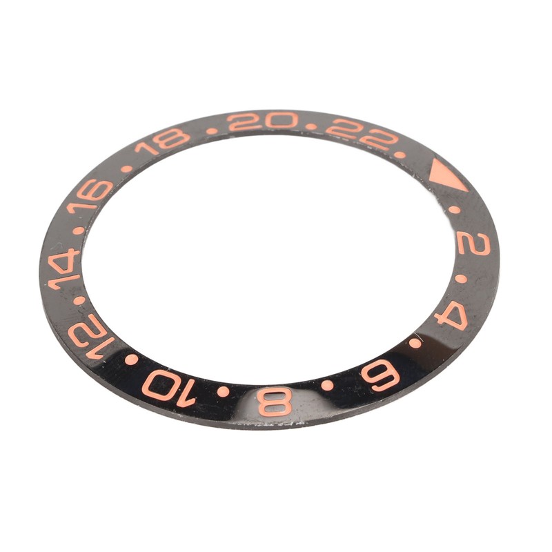 Watch Bezel Insert 38mm Black Base Rose Gold Digit Ceramic