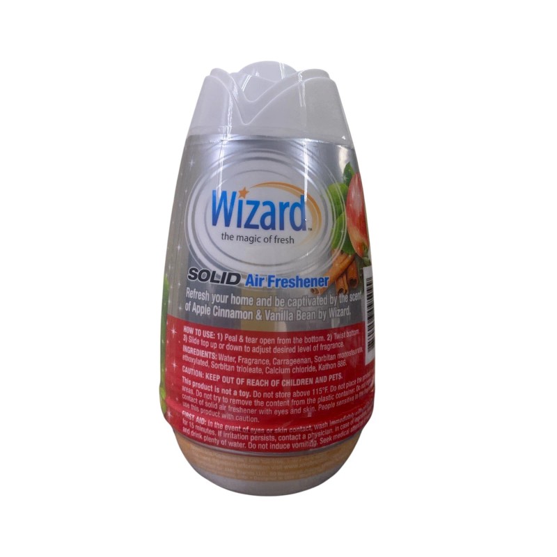 Wizard Solid Air Freshener 7.8oz, Apple Cinnamon & Vanilla, Pack