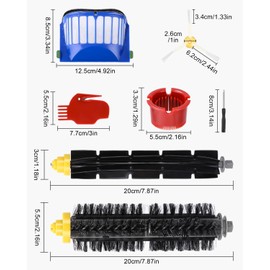 Replacement Brushes for iRobot Roomba 600 Series 605 606 610 615 616 620 621 625 630 631 632 650 651 653 655 660 670 671 676 680 1,Filter 1,Filter 1Part Kit, 17 Pieces