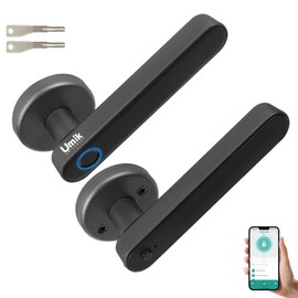 UMIK UMIKSMART Fingerprint Door Lock with Door Knob, Biometric Door Lock with Smart App for Bedroom, Home, Apartment, Hotel (Gun Grey)