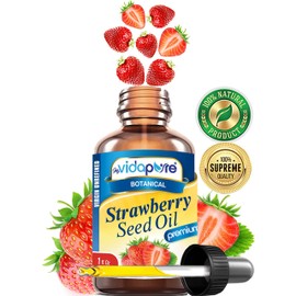 MYVIDAPURE STRAWBERRY SEED OIL 100% Pure Unrefined Virgin Cold Pressed. Moisturizer for Face, Skin, Hair, Nails, Scars, Anti Aging Omega 6 Vitamin C 1 Fl.oz.- 30 ml