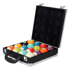 Oztwel 2-1/4" Regulation Resin Billiard Balls with Case, 16 Tournament Pool Table Balls Professional Design, Professional/Amateur Pool Balls Billiard Set Complete 16pcs Set with Case (Premium Bright)
