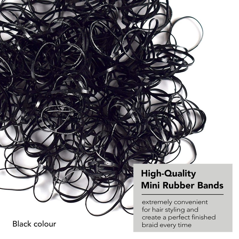 EXTRA STRONG 300 Mini Hair Rubber Elastics Multi Pack for
