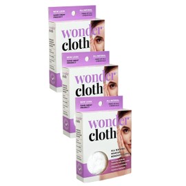 Wonder Cloth (Pack of 3) - All Natural Make-Up Remover Cloth, Removes Makeup Instantly with Just Water, Cleanses and Exfoliates, Machine Washable