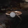 DZON 10k Rose Gold 1/10CT TDW Round Diamond Cluster Promise