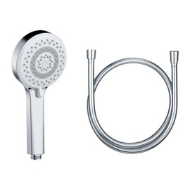 KLUDI -X1 Universal Shower Head with Hose, Shower Head Optional Water-Saving with 3 Jet Types (Body, Hair, Skin), Easy-to-Clean Shower Head Diameter 10.7 cm, Shower Hose 1.60 m