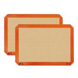 XCZ Silicone Baking Mat 2 Pack Non Stick Heat Resistant for Cookies & Other Pastries or Meat,Pastry Mat,Non Slip- 16.5'' x 11.6''