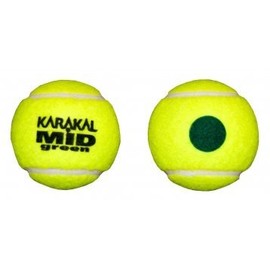 Karakal low compression tennis balls, LTA transition exercise balls, pack of 12, mid green