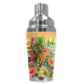 Mugzie brand 20 Ounce Cocktail Shaker with Insulated Wetsuit Cover - Pineapple