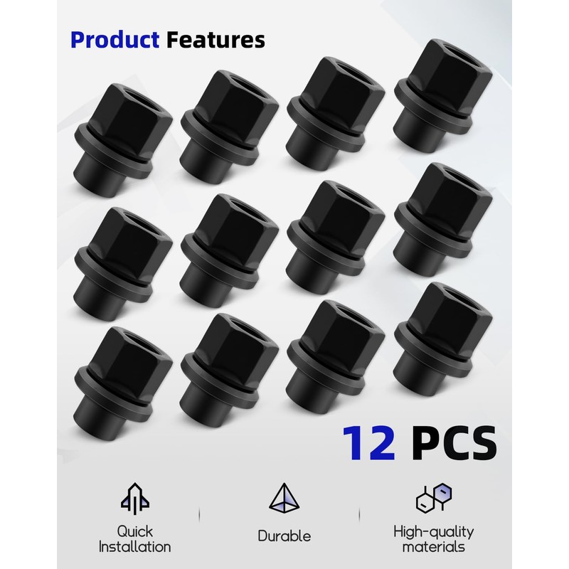12PCS Two-Piece 19mm Sleeve Flanged Wheel Lug Nuts Fit Steel