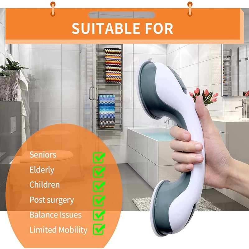 VR7 Powerful Suction Grab Support Handle Bathroom Shower Handle Safety