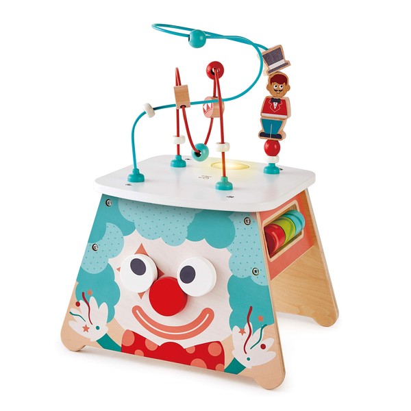 Hape E1813 Light-Up Circus Activity Cube - Multi-Sided Wooden Activity Toy