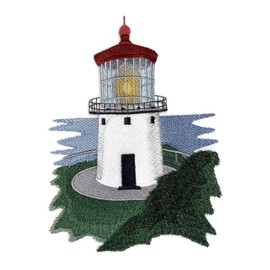 Makapuu Point Lighthouse (Hawaii) Embroidered Iron on/Sew Patch [5.81" X 7.9 "] [Made in USA]
