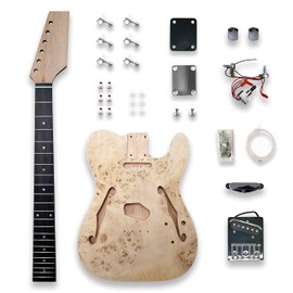 BexGears DIY Electric Guitar Kit Beginner Kits Birdseye Maple veener top Mahogany Body Mahogany Neck Chrome Hardware Right Handed Build Your Own Guitar