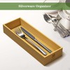 guiogc Bamboo Drawer Silverware Organizer, Utensil Organizer, Bamboo Storage Box