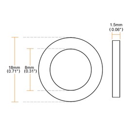 TOP-VIGOR 20Pcs Rubber Flat Washers, 18mm OD 8mm ID 1.5mm Thickness Heavy Duty Black Rubber Grommet Vibration Damping Pads Sealing Gasket Washers for Faucet Pipe Water Hose Fastener Bolt