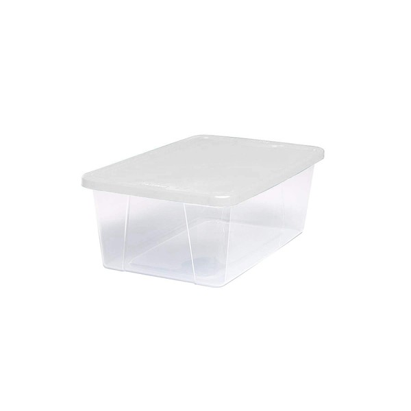 Homz 6 Quart Secure Seal Latching Small Clear Plastic Storage Tote Container Bin with Lid for Home and Office Organization, (10 Pack)