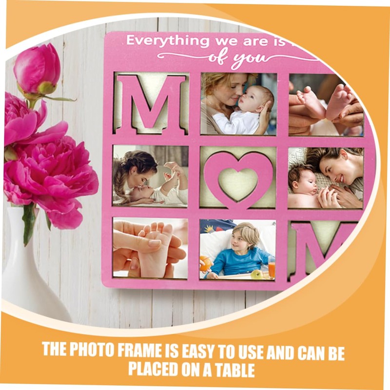 iplusmile Mother's Day Wooden Photo Frame Rustic Tabletop Display for