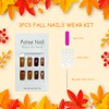 Tyuimhx Fall Maple Leaf Press on Nails Short Square Fake