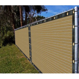 Ifenceview 6'x1' to 6'x100' Beige Shade Cloth Panels Fence Privacy Screen Fabric Mesh Net for Construction Site Gate Yard Driveway Garden Railing Pool Balcony Canopy Awning 170 GSM (6' x 82')