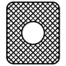 BEHOK 2 Pack Silicone Sink Protector for Kitchen Sink, Trellis Pattern 13 x 11 inches Sink Grid Mat Silicone Protectors, Center Drain, Green