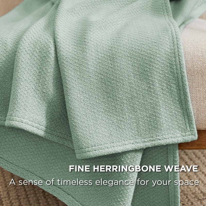 Bedsure 100% Cotton Large Throw Blanket for Couch 50x70 inches