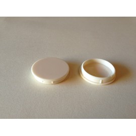 Hinge and Bracket Supplies 10 x 35mm Cream Cupboard Hinge Hole Covers