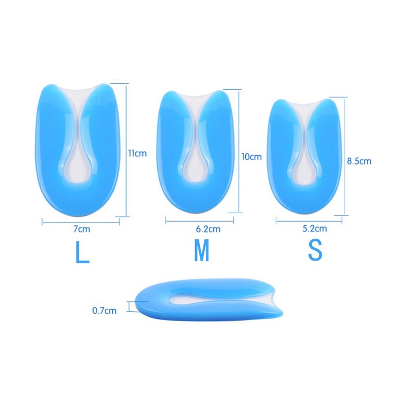 Elandy Silicon Gel U-Shaped Spur Cup Heel-Plantar Fasciitis Cushion Remission