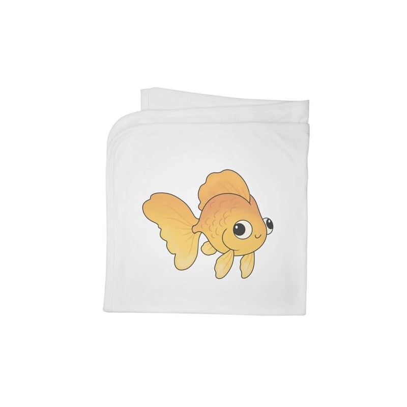 Azeeda 'Goofy Goldfish' Cotton Baby Blanket/Shawl (BY00039759)