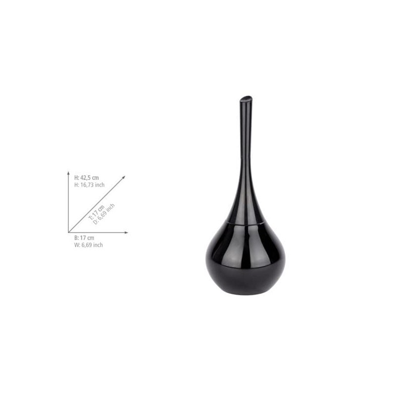 WENKO 22038100 Toilet brush Flakon Black - Ceramic, 17 x