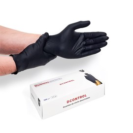 100 Guantes de Nitrilo Negro de Alta Calidad: Sin Látex, Sin Polvo, Diseño Ambidiestro, Desechables y Resistentes